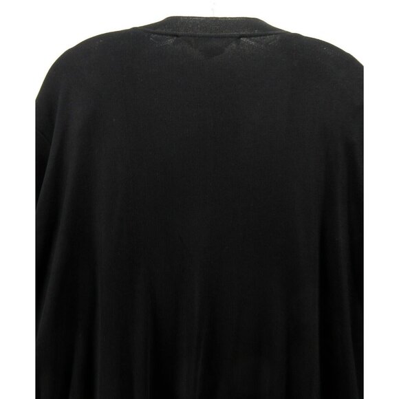 VINTAGE Misook Sweater Large Open Cardigan Pockets Shoulder Pads - Picture 8 of 11